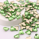 Sweet Heart Shape Peridot Glass Pointed Back Fancy Rhinestones WholesaleRhinestone